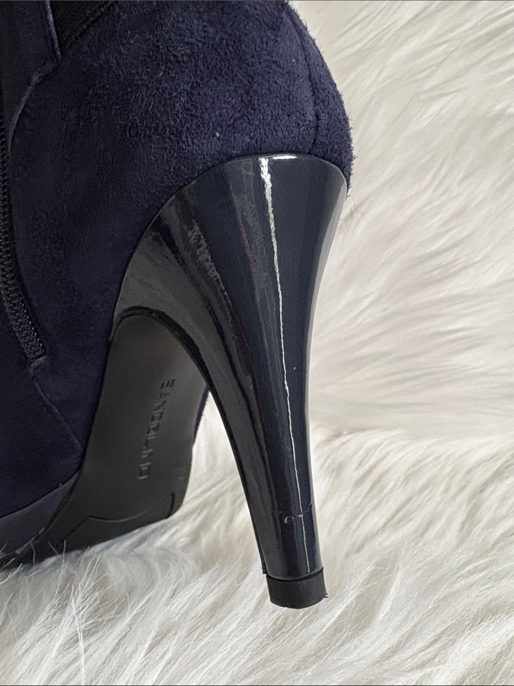 Bandolino Navy Suede Ankle Booties with Side Zip - Picture 15 of 16